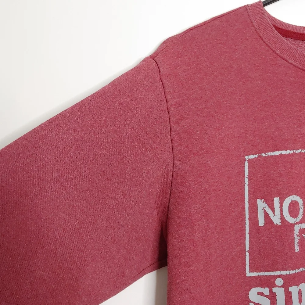 The North Face Men's Light Red Pullover Faded Crew Neck Sweatshirt Size Small